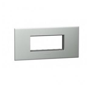 Legrand Arteor Pearl Aluminium Cover Plate With Frame, 8 M, 5757 51